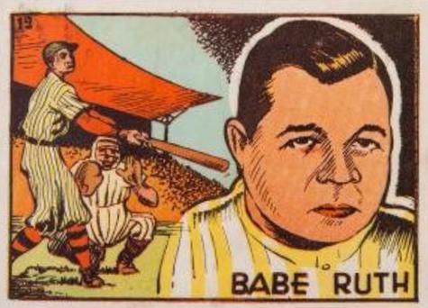 1942 Editorial Bruguera World Famous Sportsmen #12 Babe Ruth Front