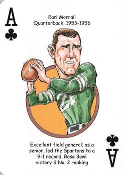 2014 Hero Decks Michigan State Football & Basketball Heroes Playing Cards #A♣ Earl Morrall Front