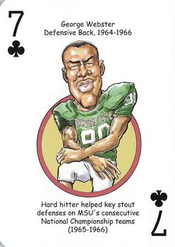 2014 Hero Decks Michigan State Football & Basketball Heroes Playing Cards #7♣ George Webster Front
