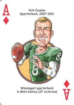 2014 Hero Decks Michigan State Football & Basketball Heroes Playing Cards #A♦ Kirk Cousins Front