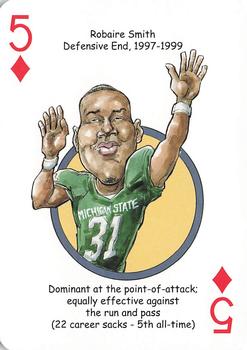 2014 Hero Decks Michigan State Football & Basketball Heroes Playing Cards #5♦ Robaire Smith Front