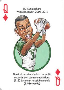 2014 Hero Decks Michigan State Football & Basketball Heroes Playing Cards #Q♦ B.J. Cunningham Front