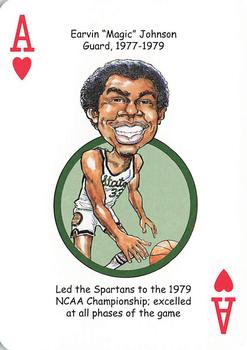 2014 Hero Decks Michigan State Football & Basketball Heroes Playing Cards #A♥ Earvin 