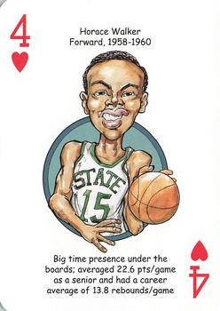 2014 Hero Decks Michigan State Football & Basketball Heroes Playing Cards #4♥ Horace Walker Front