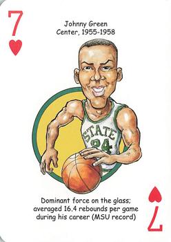 2014 Hero Decks Michigan State Football & Basketball Heroes Playing Cards #7♥ Johnny Green Front