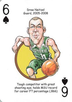 2014 Hero Decks Michigan State Football & Basketball Heroes Playing Cards #6♠ Drew Neitzel Front