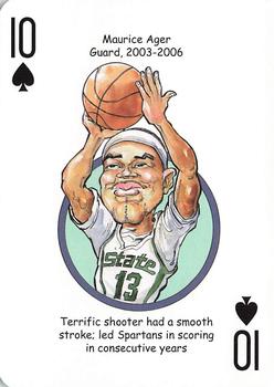 2014 Hero Decks Michigan State Football & Basketball Heroes Playing Cards #10♠ Maurice Ager Front