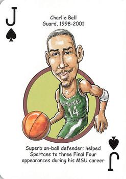 2014 Hero Decks Michigan State Football & Basketball Heroes Playing Cards #J♠ Charlie Bell Front