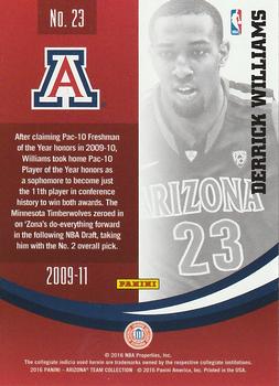 2016 Panini Arizona Wildcats - Arizona Black #23 Derrick Williams Back