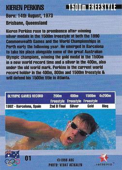 1996 Intrepid Pride of a Nation Australian Olympics #1 Kieren Perkins Back