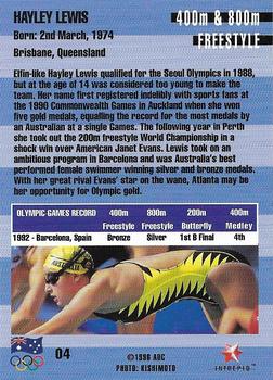 1996 Intrepid Pride of a Nation Australian Olympics #4 Hayley Lewis Back