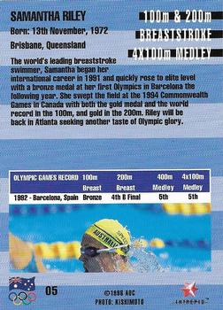 1996 Intrepid Pride of a Nation Australian Olympics #5 Samantha Riley Back