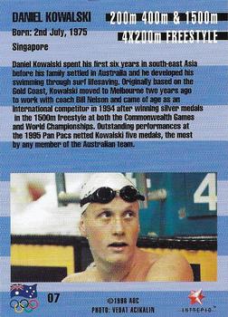 1996 Intrepid Pride of a Nation Australian Olympics #7 Daniel Kowalski Back