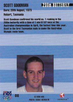 1996 Intrepid Pride of a Nation Australian Olympics #8 Scott Goodman Back
