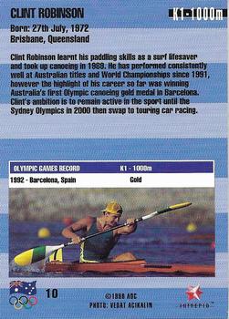 1996 Intrepid Pride of a Nation Australian Olympics #10 Clint Robinson Back