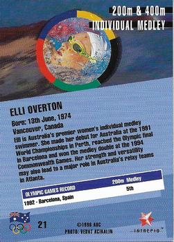 1996 Intrepid Pride of a Nation Australian Olympics #21 Elli Overton Back