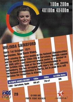 1996 Intrepid Pride of a Nation Australian Olympics #29 Melinda Gainsford Back