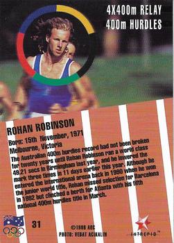 1996 Intrepid Pride of a Nation Australian Olympics #31 Rohan Robinson Back