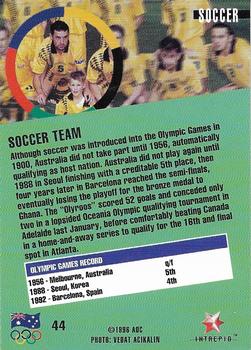1996 Intrepid Pride of a Nation Australian Olympics #44 Soccer Team Back