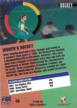 1996 Intrepid Pride of a Nation Australian Olympics #49 Women's Hockey Back