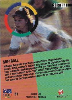 1996 Intrepid Pride of a Nation Australian Olympics #51 Softball Back