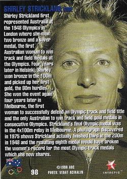 1996 Intrepid Pride of a Nation Australian Olympics #98 Shirley Strickland Back