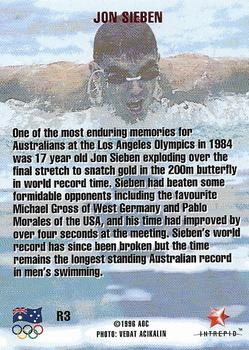 1996 Intrepid Pride of a Nation Australian Olympics - Record Breakers #R3 Jon Sieben Back
