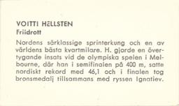 1958 Sport #190 Voitto Hellsten Back