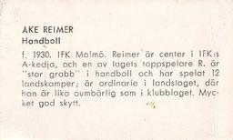 1958 Sport #264 Åke Reimer Back