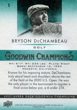 2021 Upper Deck Goodwin Champions #5 Bryson DeChambeau Back
