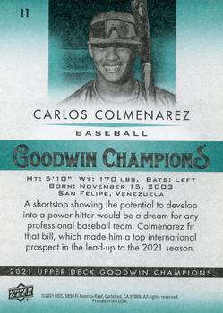 2021 Upper Deck Goodwin Champions #11 Carlos Colmenarez Back
