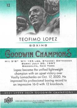 2021 Upper Deck Goodwin Champions #12 Teofimo Lopez Back