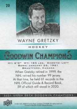2021 Upper Deck Goodwin Champions #20 Wayne Gretzky Back