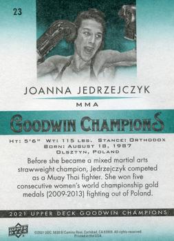 2021 Upper Deck Goodwin Champions #23 Joanna Jedrzejczyk Back