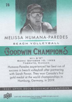 2021 Upper Deck Goodwin Champions #28 Melissa Humana-Paredes Back