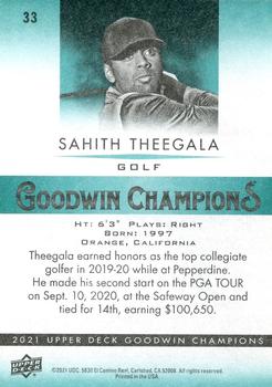 2021 Upper Deck Goodwin Champions #33 Sahith Theegala Back