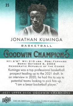 2021 Upper Deck Goodwin Champions #35 Jonathan Kuminga Back