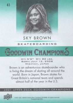 2021 Upper Deck Goodwin Champions #41 Sky Brown Back