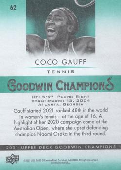 2021 Upper Deck Goodwin Champions #62 Coco Gauff Back