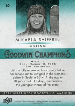 2021 Upper Deck Goodwin Champions #65 Mikaela Shiffrin Back