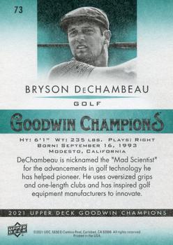 2021 Upper Deck Goodwin Champions #73 Bryson DeChambeau Back