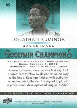 2021 Upper Deck Goodwin Champions #85 Jonathan Kuminga Back