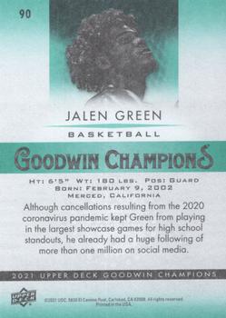 2021 Upper Deck Goodwin Champions #90 Jalen Green Back