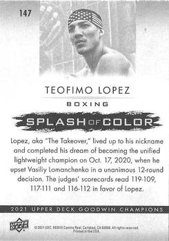 2021 Upper Deck Goodwin Champions #147 Teofimo Lopez Back