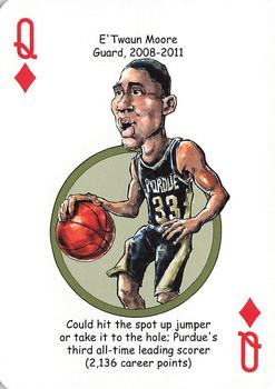 2014 Hero Decks Purdue Boilermakers Basketball & Football Heroes Playing Cards #Q♦ E'Twaun Moore Front