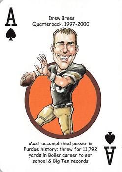 2014 Hero Decks Purdue Boilermakers Basketball & Football Heroes Playing Cards #A♠ Drew Brees Front