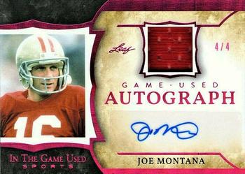 2020 Leaf In The Game Used Sports - In The Game Used Autographs Magenta Spectrum Foil #GUA-JM1 Joe Montana Front