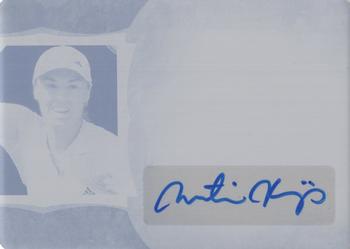 2020 Leaf In The Game Used Sports - In The Game Used Autographs Printing Plates Cyan #GUA-MH1 Martina Hingis Front