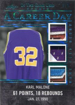2020 Leaf In The Game Used Sports - A Career Day Relics Platinum Blue Spectrum Foil #CD-18 Karl Malone Front