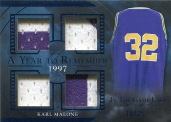 2020 Leaf In The Game Used Sports - A Year to Remember Relics Navy Blue Foil #AYR-23 Karl Malone Front